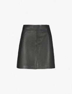 Whistles A-line Leather Skirt