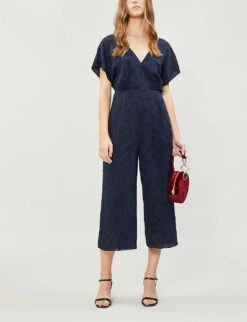 Whistles Waist-tie Back Star-jacquard Woven Jumpsuit -The Fashion Shop 501 10019 028371 NAVY ALT01