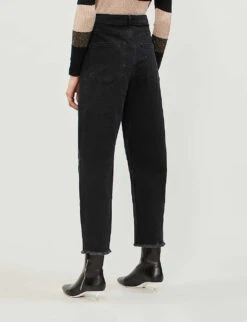 Whistles Barrel-leg High-rise Jeans -The Fashion Shop 501 10019 028812 BLACK ALT02