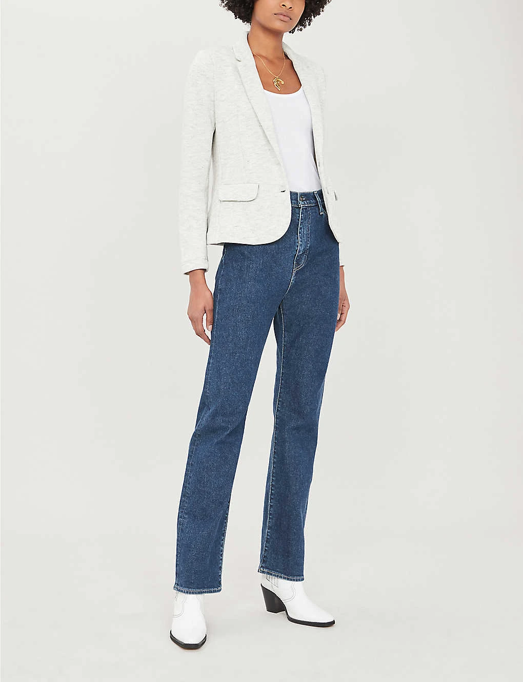 Whistles Notch-lapels Slim-fit Cotton-blend Jacket 3 Whistles Notch-lapels Slim-fit Cotton-blend Jacket - Image 3