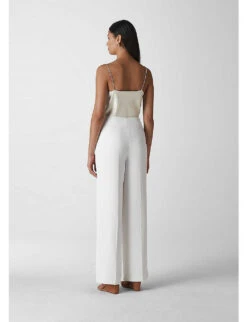 Whistles Scoop-neck Silk-satin Top -The Fashion Shop 501 10019 029970 SILVER ALT02