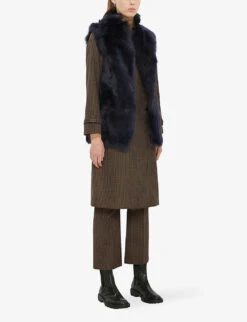 Whistles Toscana Sheepskin Shearling Gilet -The Fashion Shop 501 10019 030031 NAVY ALT01