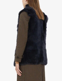 Whistles Toscana Sheepskin Shearling Gilet -The Fashion Shop 501 10019 030031 NAVY ALT03