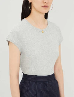 Whistles Cap-sleeved Jersey T-shirt 9 Whistles Cap-sleeved Jersey T-shirt -The Fashion Shop 501 10019 030632 GREY ALT03