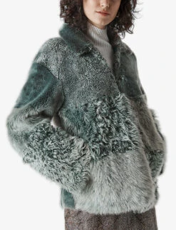 Whistles Hema Contrast-panel Shearling Coat -The Fashion Shop 501 10019 030734 ALT03