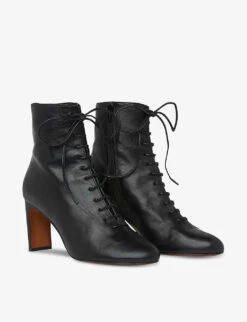 Whistles Dahlia Leather Lace-up Boots -The Fashion Shop 501 10019 30641 BLACK ALT02