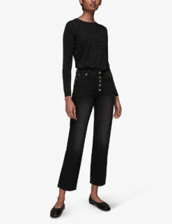 Whistles Annie Metallic Knitted Jumper -The Fashion Shop R00036891 BLACK ALT01