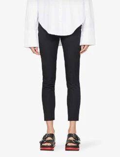 Whistles Super Stretch Stretch-cotton Trousers -The Fashion Shop R00050128 BLACK ALT02