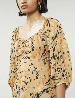 Whistles Leopard-print Silk-crepe Midi Dress 9 Whistles Leopard-print Silk-crepe Midi Dress -The Fashion Shop R00065500 MULTICOLOURED ALT03