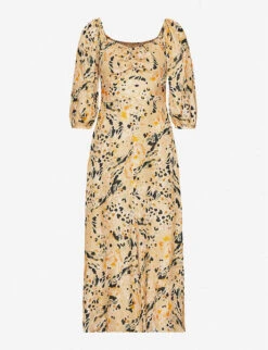 Whistles Leopard-print Silk-crepe Midi Dress