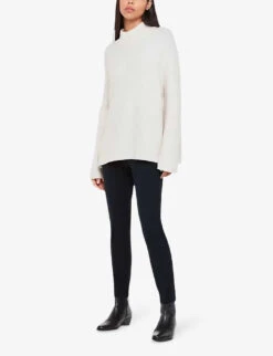 Whistles Super Stretch Stretch-cotton Skinny Trousers -The Fashion Shop R00089574 NAVY ALT01