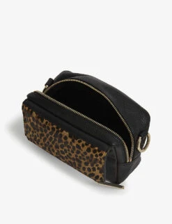 Whistles Bibi Leopard-printed Crossbody Bag -The Fashion Shop R00106330 BLACK ALT03