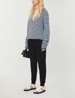 Whistles Mid-rise Stretch-jersey Jogging Bottoms 7 Whistles Mid-rise Stretch-jersey Jogging Bottoms -The Fashion Shop R00108098 BLACK ALT01