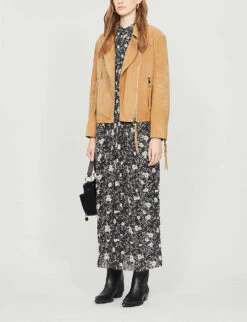 Whistles Tessa Suede Biker Jacket 7 Whistles Tessa Suede Biker Jacket -The Fashion Shop R00118238 CREAM ALT01