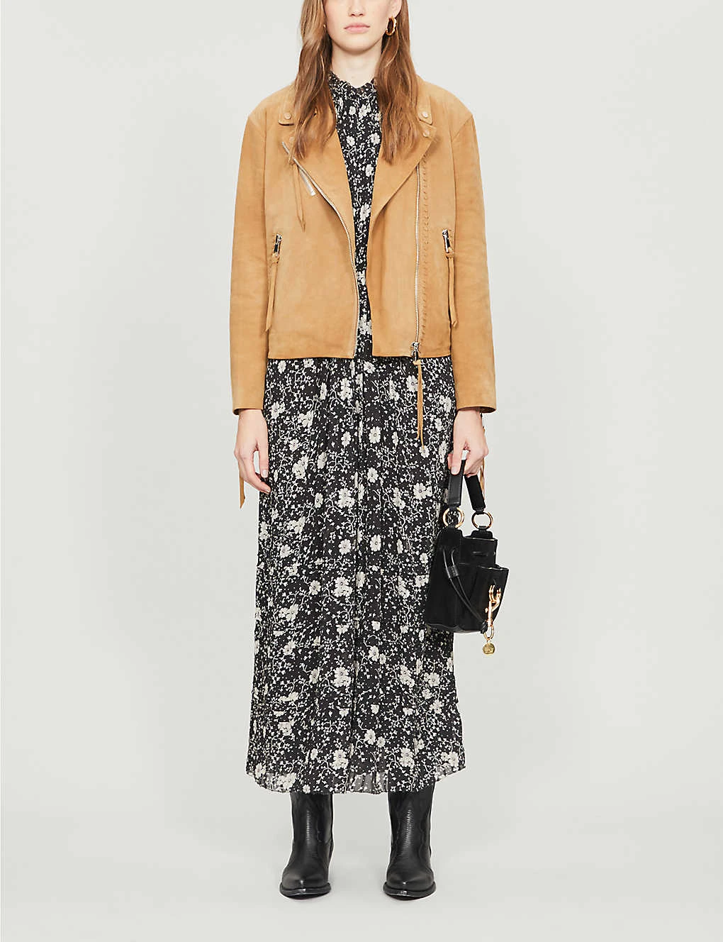 Whistles Tessa Suede Biker Jacket 2 Whistles Tessa Suede Biker Jacket - Image 2