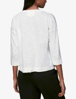Whistles Dropped Shoulder Cotton-jersey Top 8 Whistles Dropped Shoulder Cotton-jersey Top -The Fashion Shop R00121762 WHITE ALT02