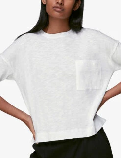 Whistles Dropped Shoulder Cotton-jersey Top 9 Whistles Dropped Shoulder Cotton-jersey Top -The Fashion Shop R00121762 WHITE ALT03