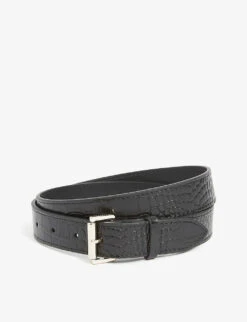 Whistles Croc-embossed Leather Belt