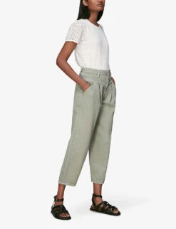 Whistles Broderie Anglaise-embellished Cotton T-shirt 11 Whistles Broderie Anglaise-embellished Cotton T-shirt -The Fashion Shop R00126751 WHITE ALT04