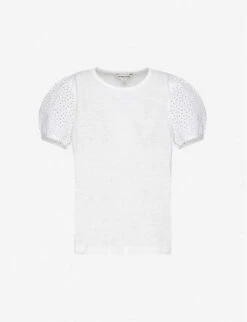 Whistles Broderie Anglaise-embellished Cotton T-shirt
