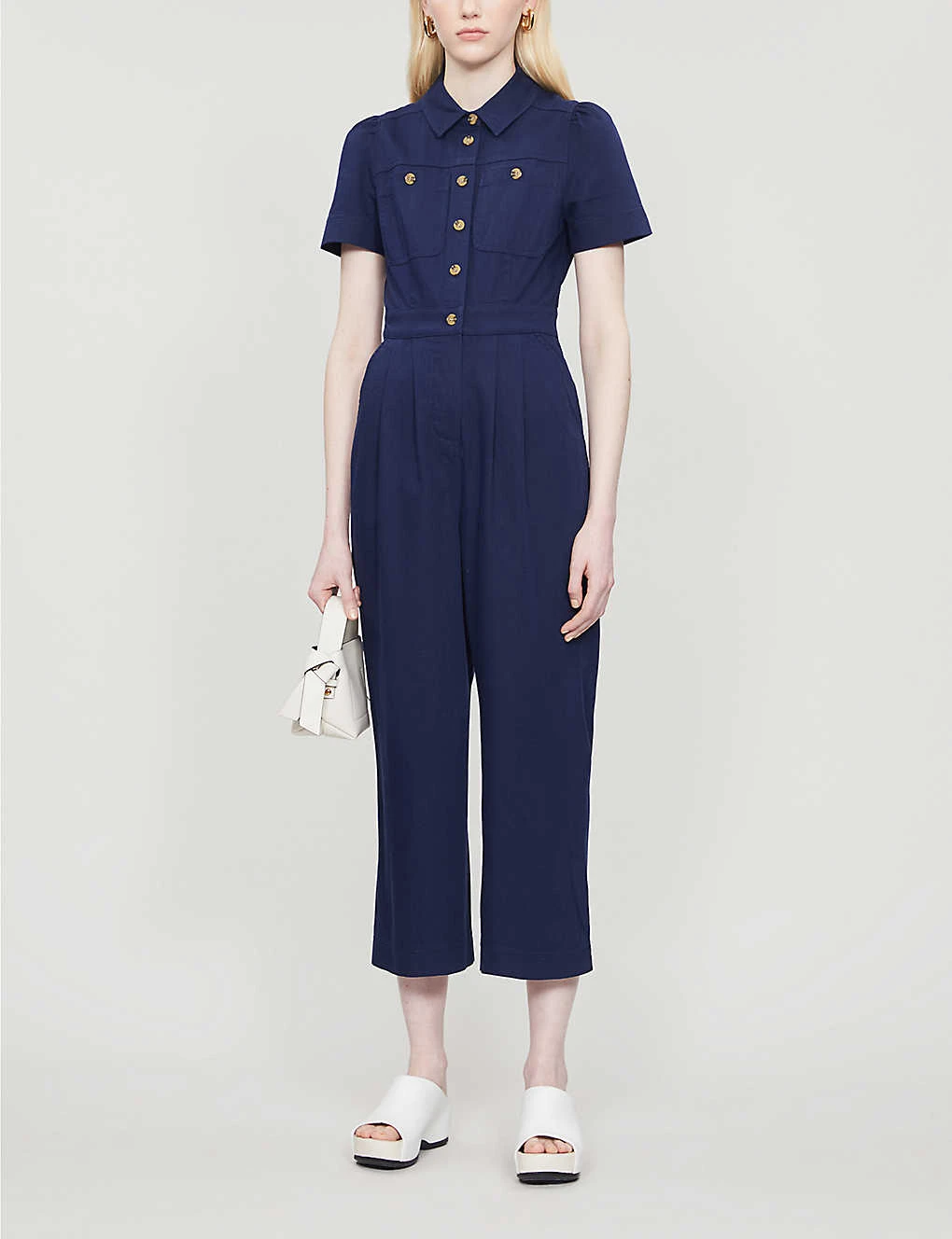Whistles Emma Cotton-blend Jumpsuit 3 Whistles Emma Cotton-blend Jumpsuit - Image 3
