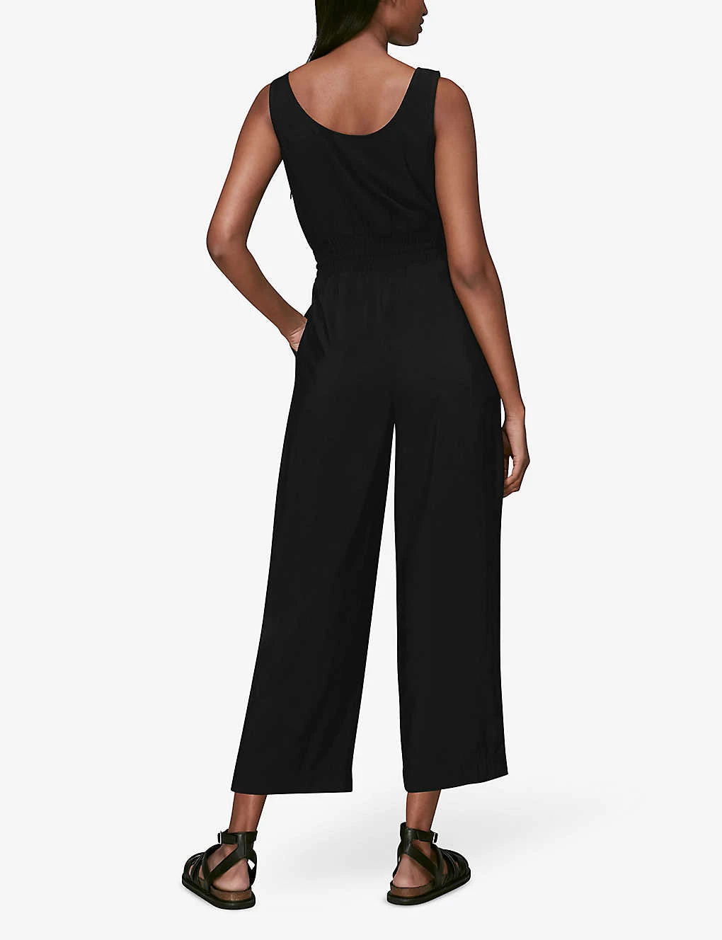 Whistles Quinn Sleeveless V-neck Woven Jumpsuit 4 Whistles Quinn Sleeveless V-neck Woven Jumpsuit - Image 4