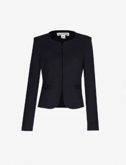 Whistles Collarless Slim Cotton Jacket
