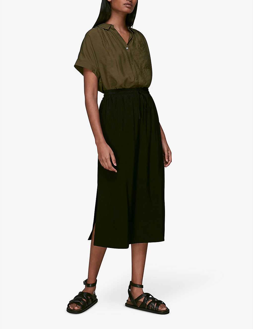 Whistles Nicola Short-sleeve Crepe Shirt 2 Whistles Nicola Short-sleeve Crepe Shirt - Image 2