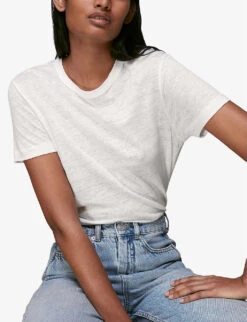 Whistles Ultimate Linen T-shirt 8 Whistles Ultimate Linen T-shirt -The Fashion Shop R03041111 WHITE ALT03