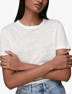 Whistles Ultimate Linen T-shirt 9 Whistles Ultimate Linen T-shirt -The Fashion Shop R03041111 WHITE ALT04