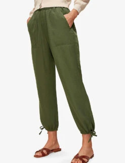 Whistles Cargo Washed Cotton Trousers -The Fashion Shop R03648575 KHAKIOLIVE ALT03