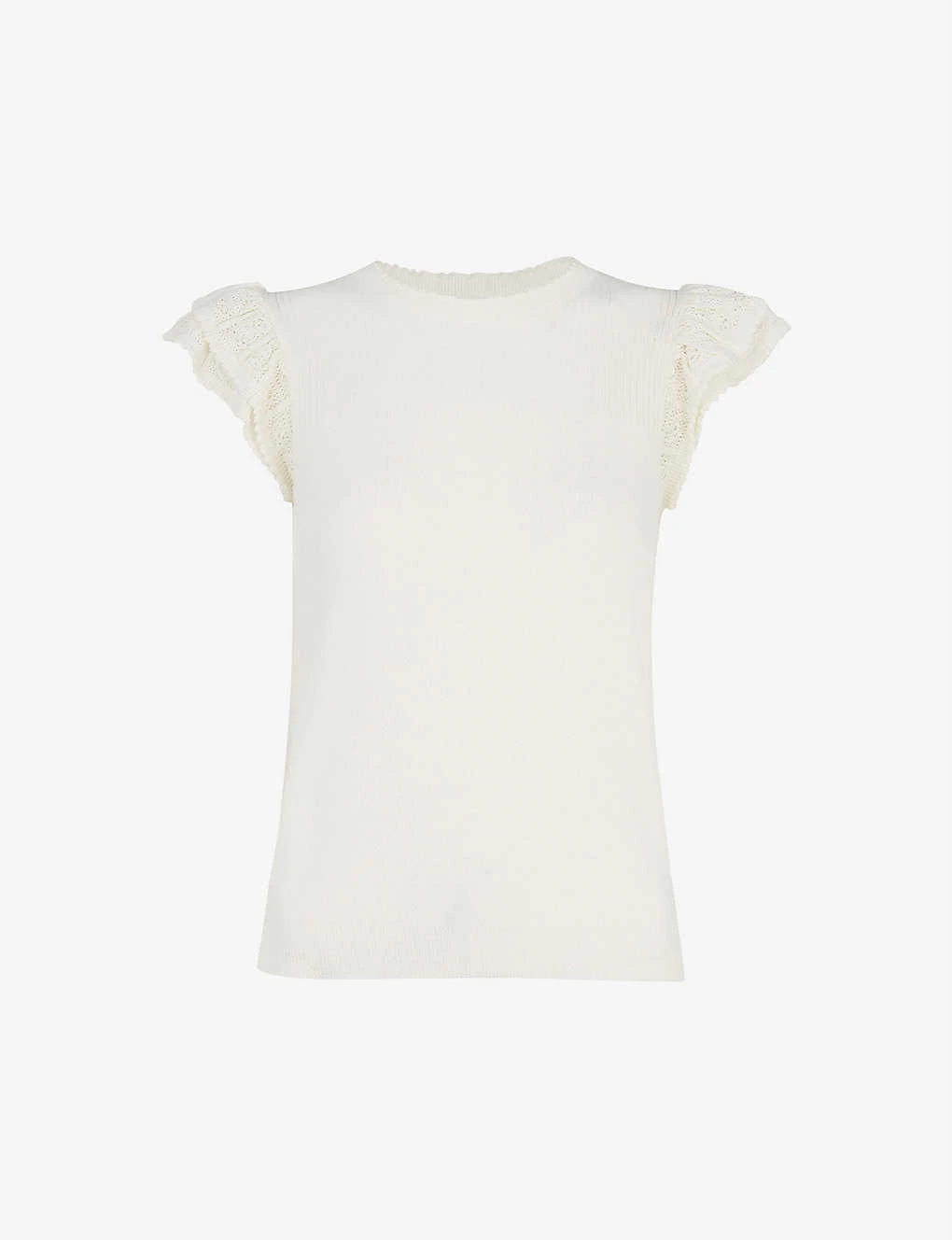 Whistles Pointelle Frill-sleeve Cotton Top 1 Whistles Pointelle Frill-sleeve Cotton Top