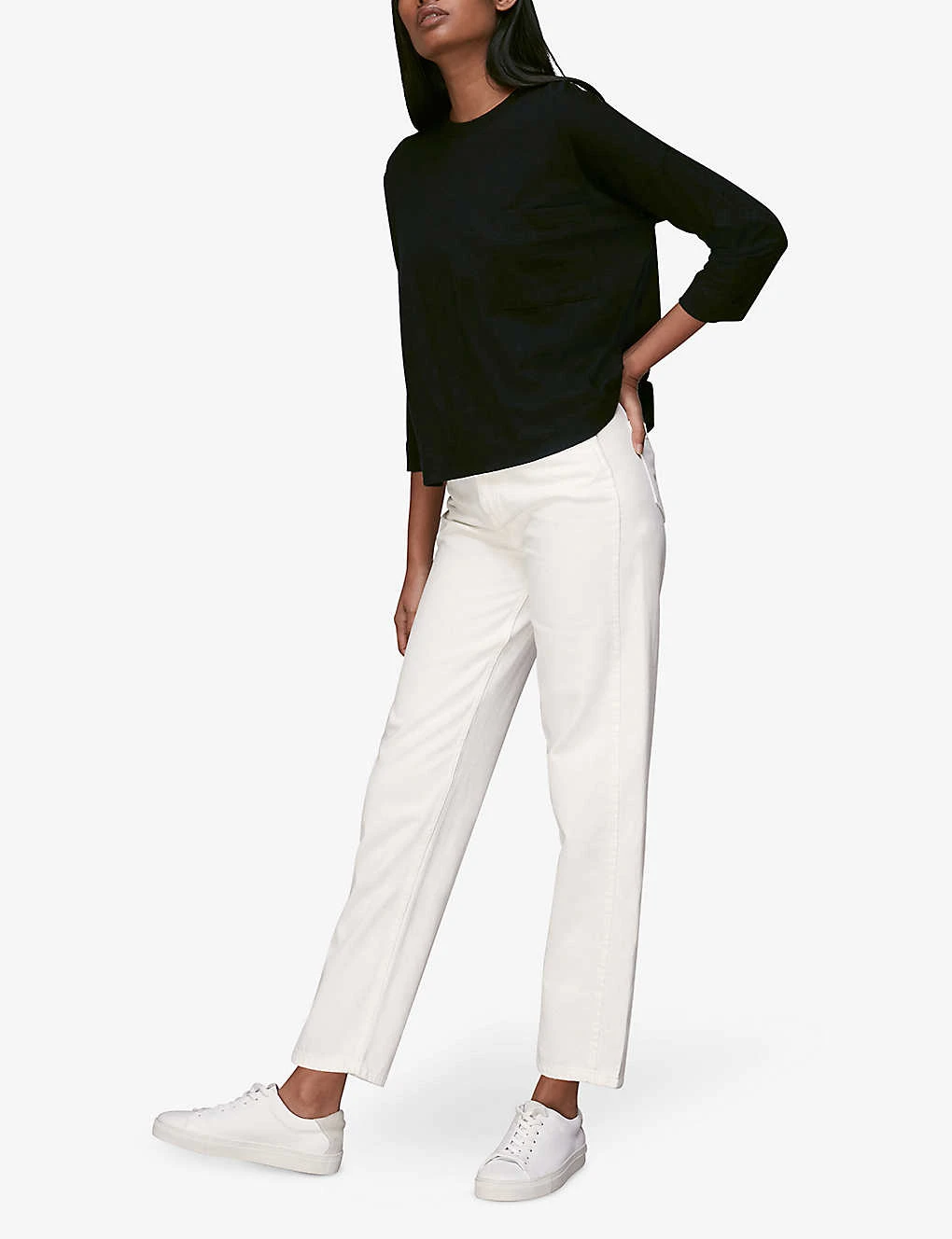 Whistles Round-neck Cotton-jersey T-shirt 2 Whistles Round-neck Cotton-jersey T-shirt - Image 2