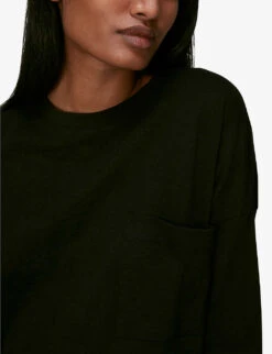 Whistles Round-neck Cotton-jersey T-shirt 9 Whistles Round-neck Cotton-jersey T-shirt -The Fashion Shop R03659863 BLACK ALT04