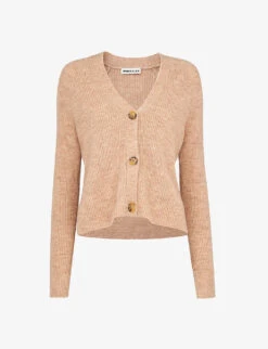 Whistles Ribbed Stretch-woven Cardigan