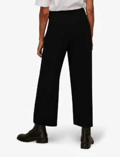Whistles High-rise Cropped Crepe Trousers -The Fashion Shop R03668659 BLACK ALT02