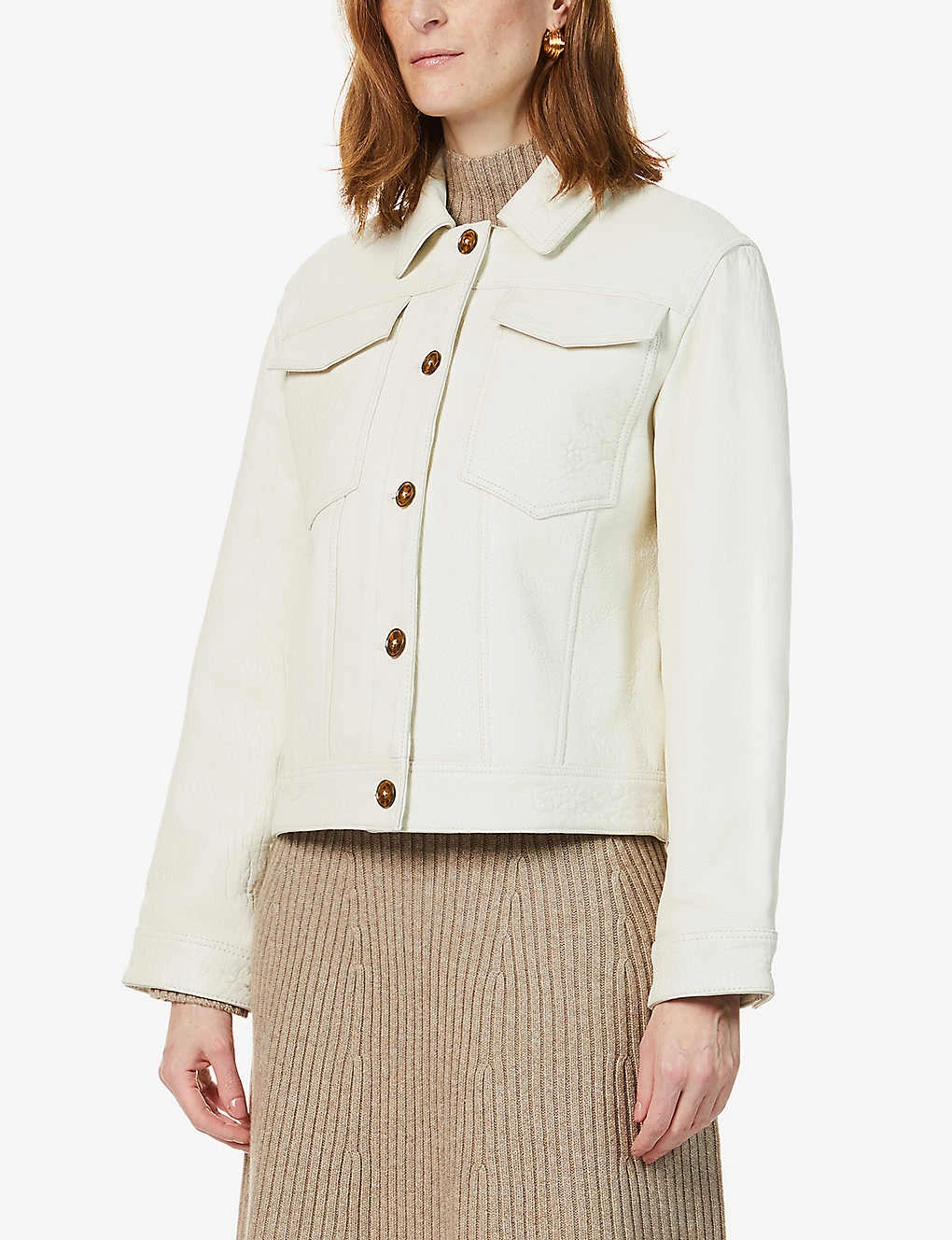 Whistles Drew Single-breasted Leather Jacket 2 Whistles Drew Single-breasted Leather Jacket - Image 2