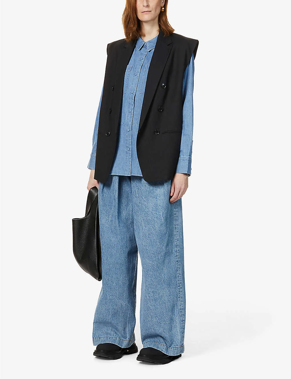 Whistles Soki Chambray Cotton Shirt 3 Whistles Soki Chambray Cotton Shirt - Image 3