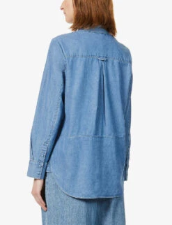 Whistles Soki Chambray Cotton Shirt 8 Whistles Soki Chambray Cotton Shirt -The Fashion Shop R03676340 DENIM ALT02
