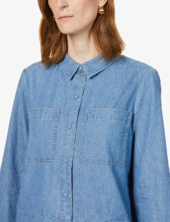 Whistles Soki Chambray Cotton Shirt 9 Whistles Soki Chambray Cotton Shirt -The Fashion Shop R03676340 DENIM ALT03