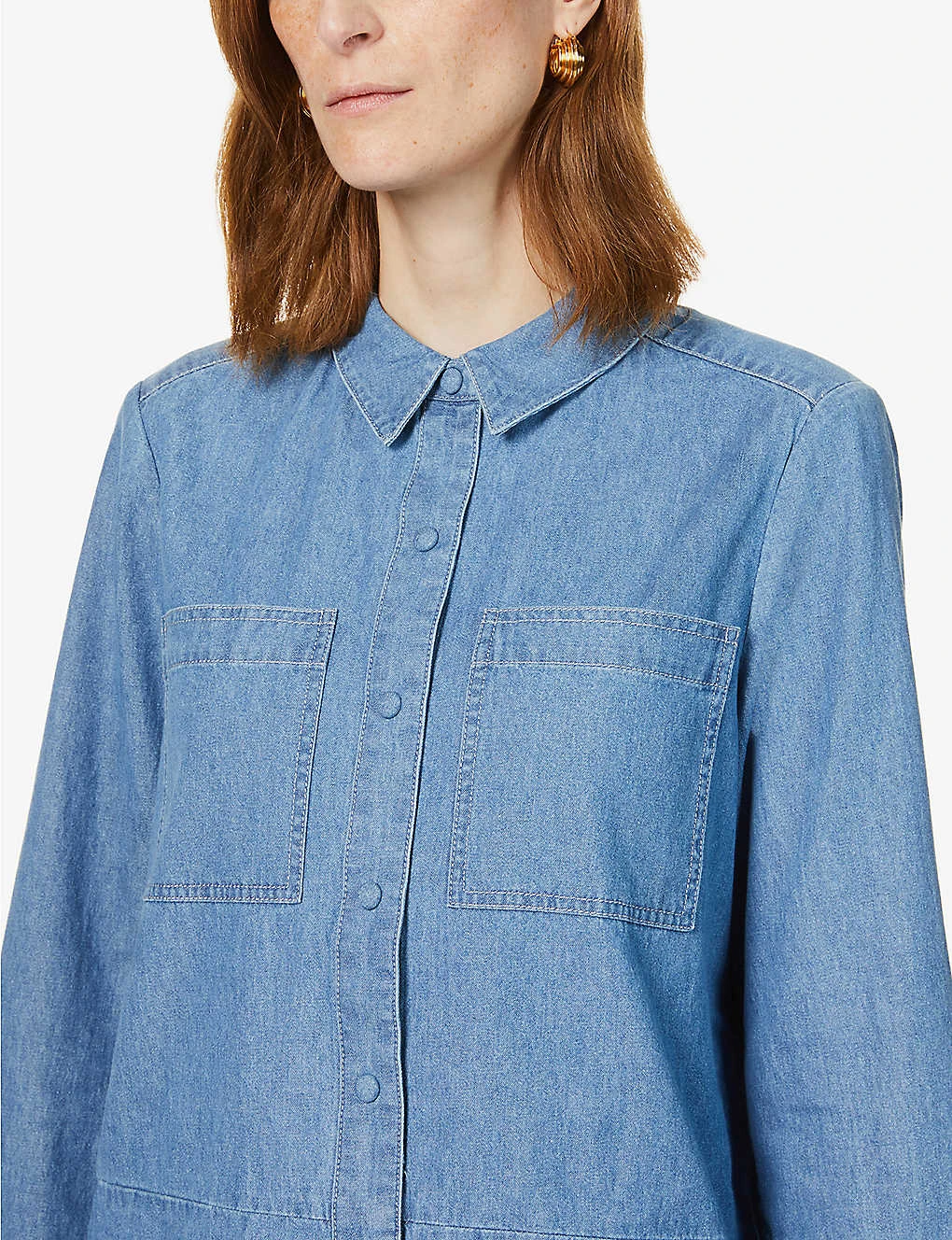 Whistles Soki Chambray Cotton Shirt 5 Whistles Soki Chambray Cotton Shirt - Image 5