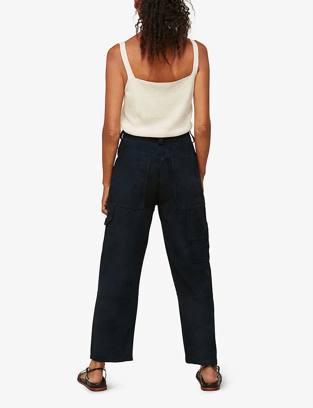 Whistles Panelled Suede Cargo Trousers 3 Whistles Panelled Suede Cargo Trousers - Image 3