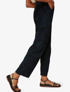 Whistles Panelled Suede Cargo Trousers 7 Whistles Panelled Suede Cargo Trousers -The Fashion Shop R03676341 NAVY ALT03