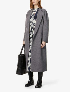 Whistles Graphic-print Silk-crepe Midi Dress -The Fashion Shop R03676903 BLUEMULTI ALT01