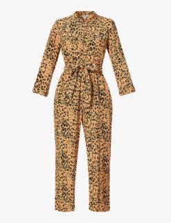Whistles Animal-print Woven Jumpsuit