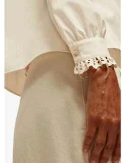 Whistles Lace-embellished Cotton Blouse 8 Whistles Lace-embellished Cotton Blouse -The Fashion Shop R03676907 IVORY ALT03