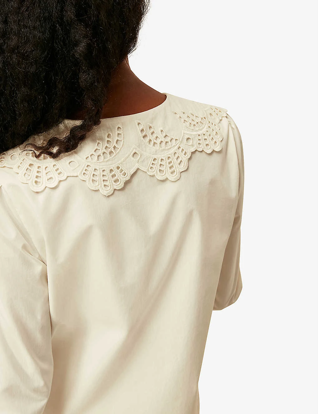Whistles Lace-embellished Cotton Blouse 5 Whistles Lace-embellished Cotton Blouse - Image 5