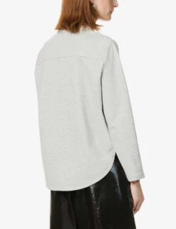 Whistles Regular-fit Cotton-blend Overshirt 8 Whistles Regular-fit Cotton-blend Overshirt -The Fashion Shop R03679038 GREY ALT02