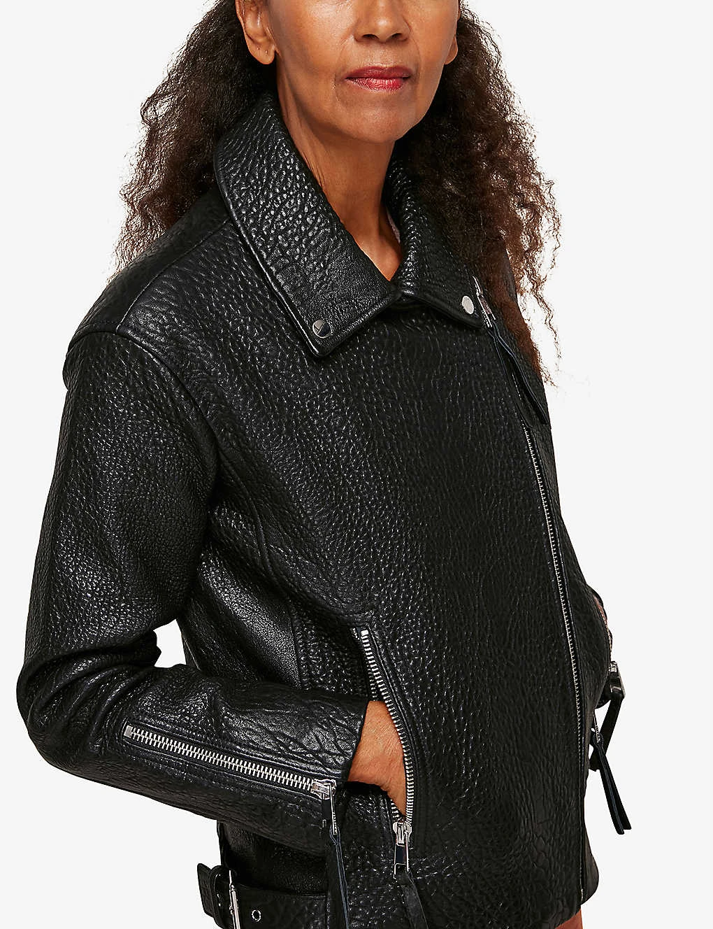 Whistles Lily Leather Biker Jacket 2 Whistles Lily Leather Biker Jacket - Image 2