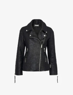 Whistles Lily Leather Biker Jacket